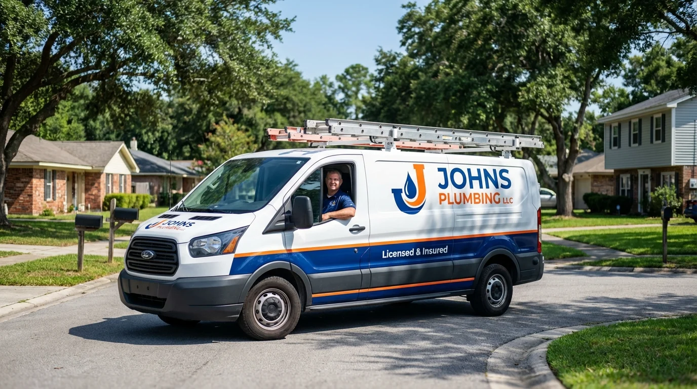 Johns Plumbing LLC service van in Nevada City, CA