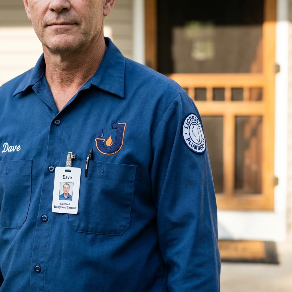Licensed plumber showing ID badge in Nevada City, CA