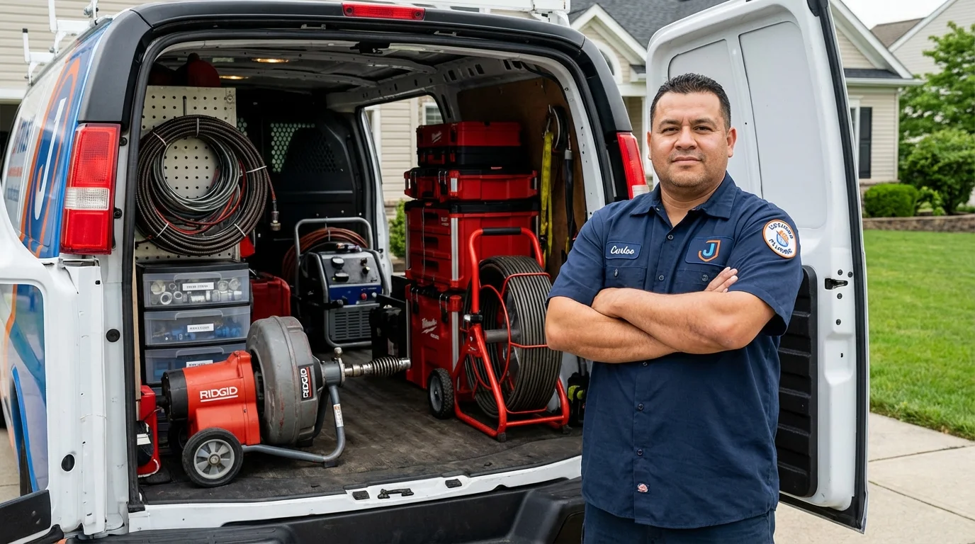 Professional drain cleaning equipment and Johns Plumbing LLC plumber in Nevada City
