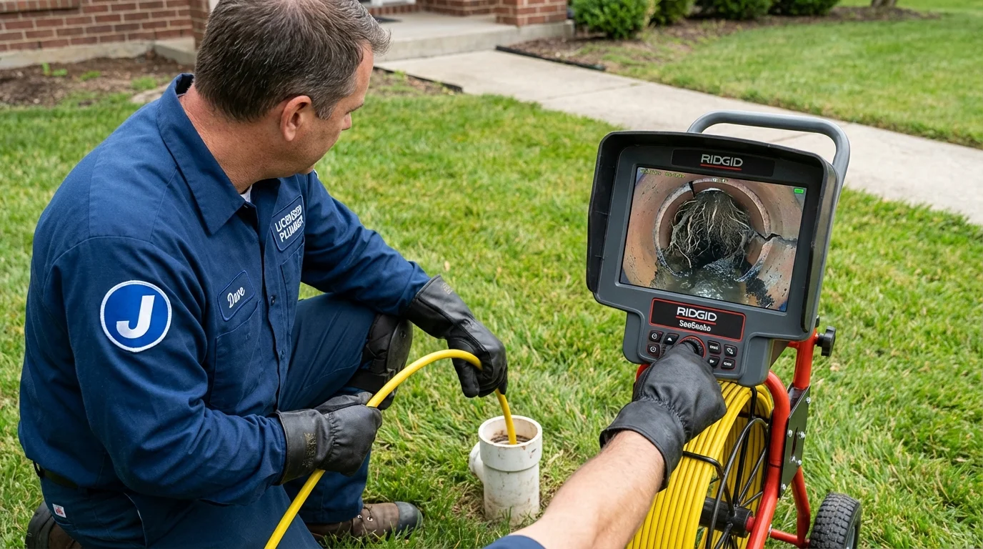 Sewer camera inspection being performed by Johns Plumbing LLC in Nevada City