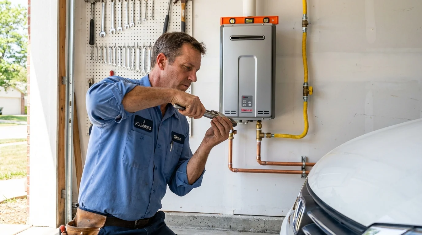 Tankless water heater installation by a Johns Plumbing LLC plumber in Nevada City